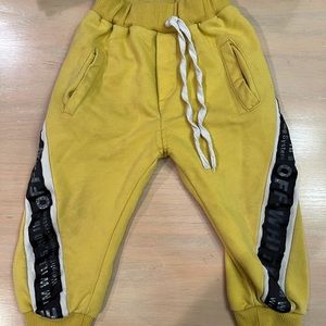 Off White toddler yellow joggers 5T
